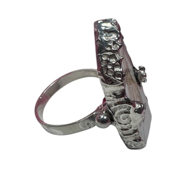 Hand Crafted Peter Rabbit Wedgewood Broken China Ring W/ Silver Spoon Bowl Band - Picture 7 of 12